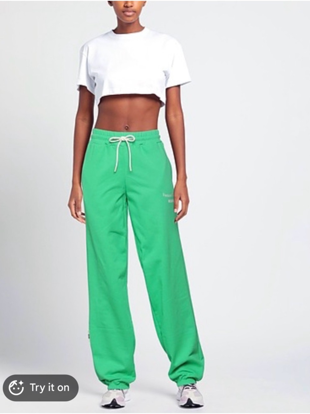 MSGM Green Drawstring Sweatpants